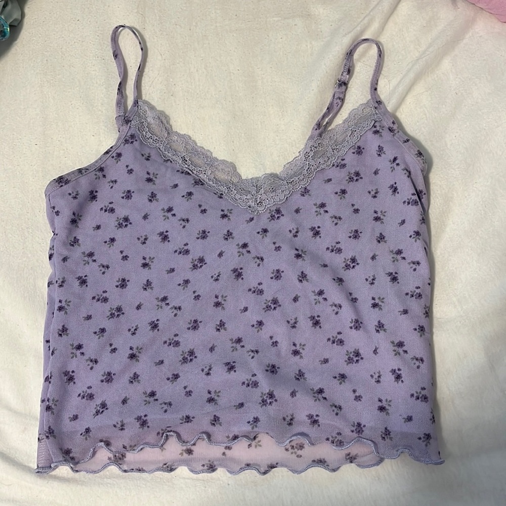 Purple Lace a hollister Crop Top Size Small